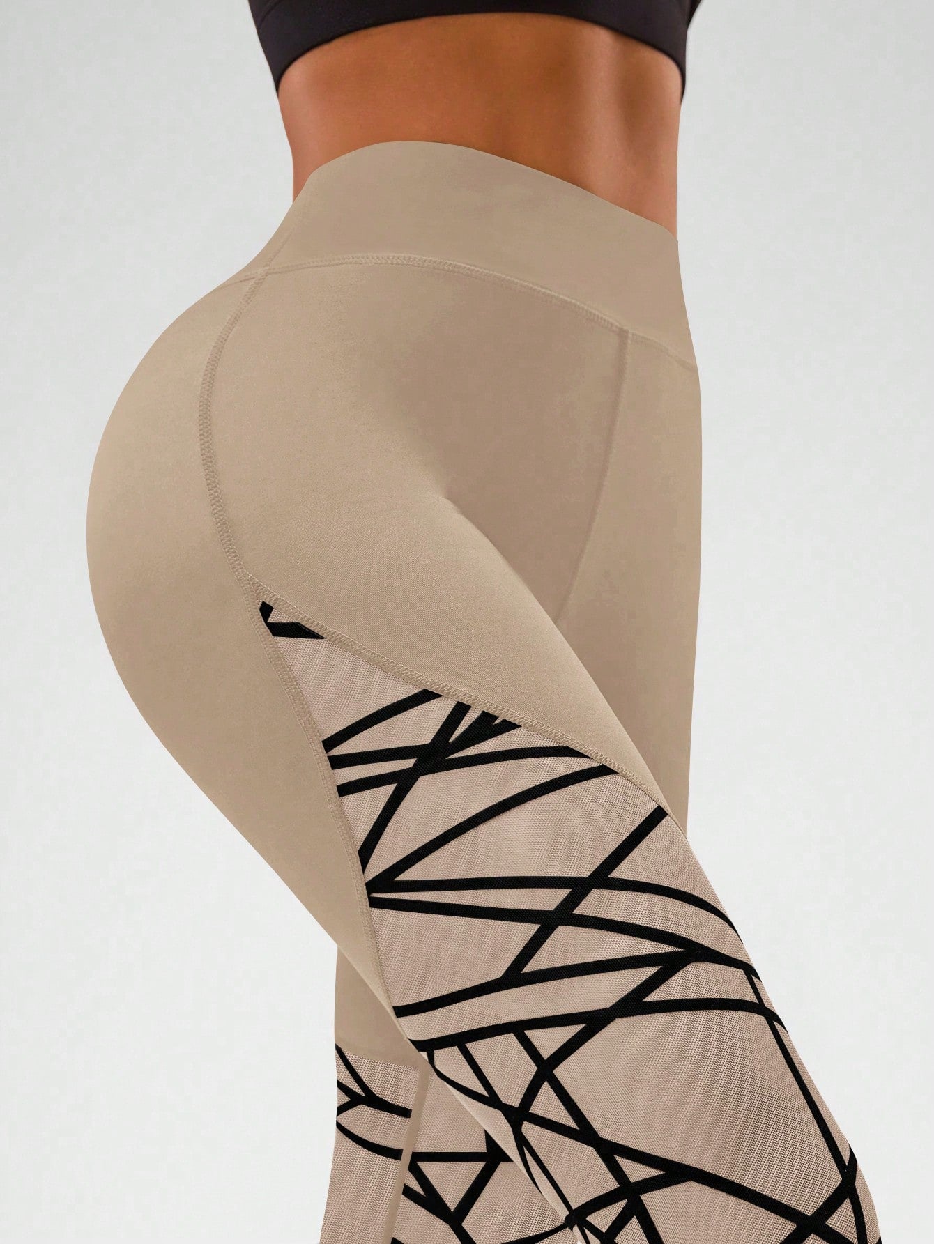 Mesh Contrast Stretchy Sports Leggings - Body By J'ne