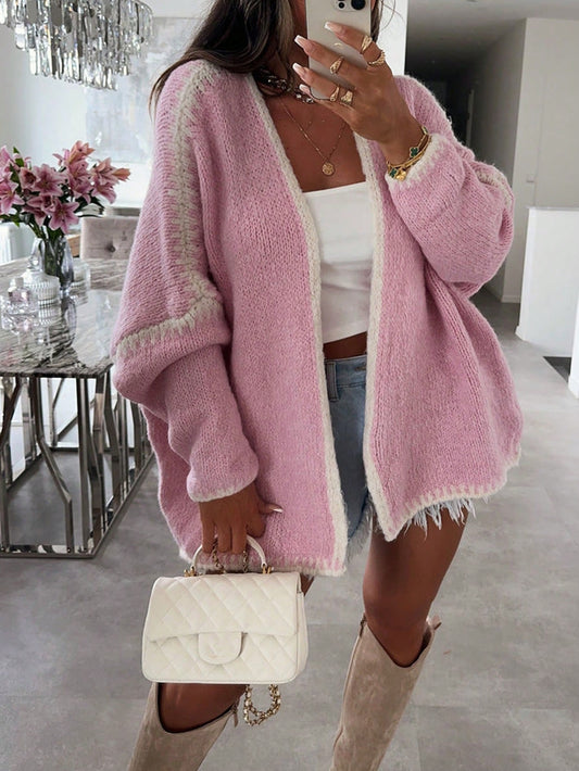 Colorblock Long Sleeve Cardigan