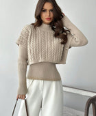 Crew Neck Khaki Sweater