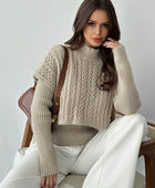 Crew Neck Khaki Sweater