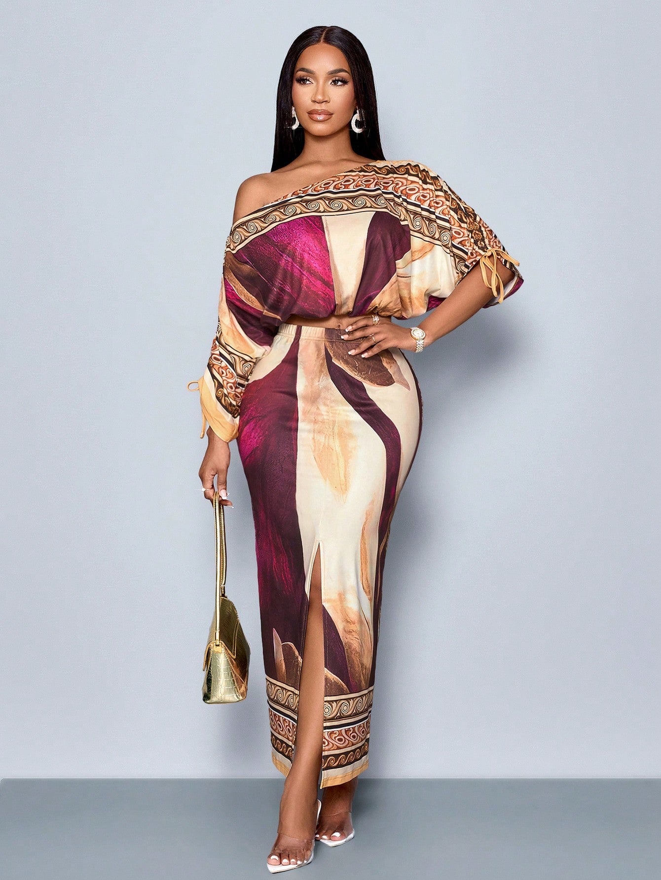 Floral Print Asymmetrical Set - Body By J'ne