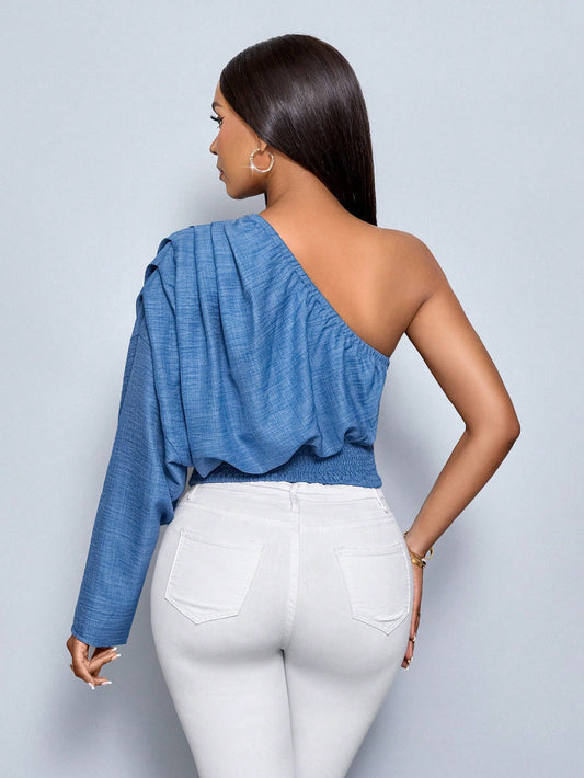 Blue One Shoulder Top - Body By J'ne
