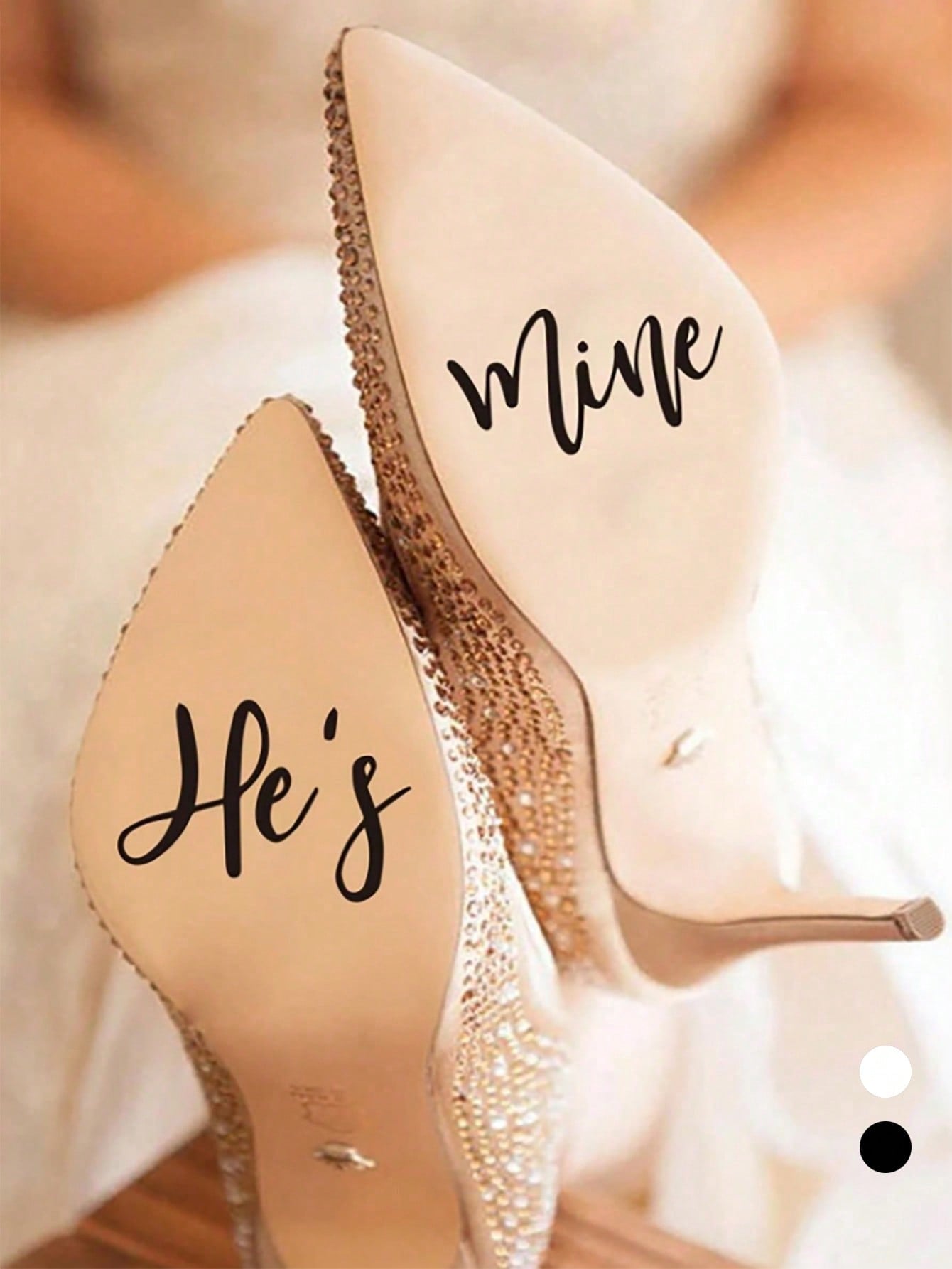 Unisex Black & White Wedding Stickers Marking Shoes