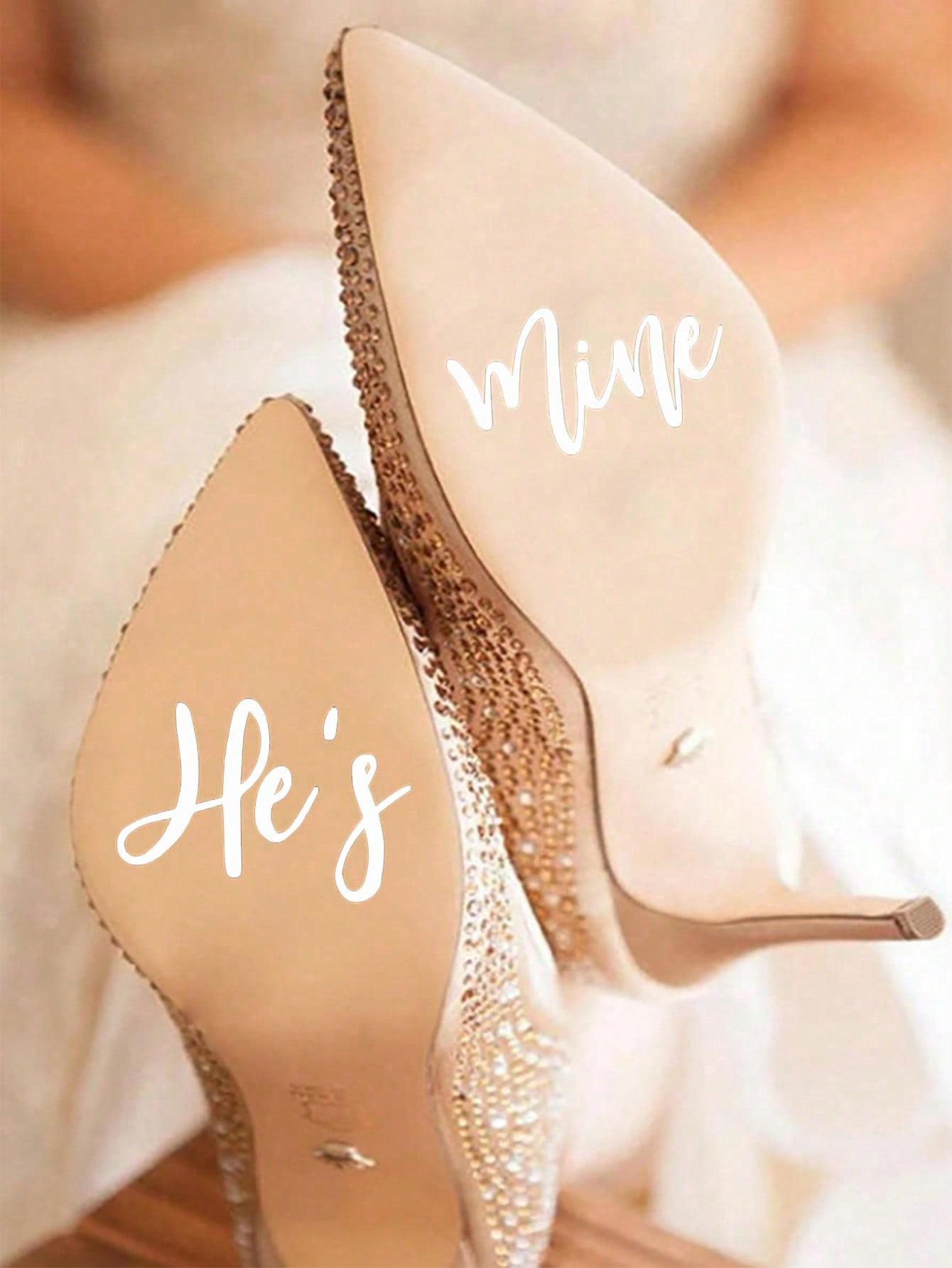 Unisex Black & White Wedding Stickers Marking Shoes