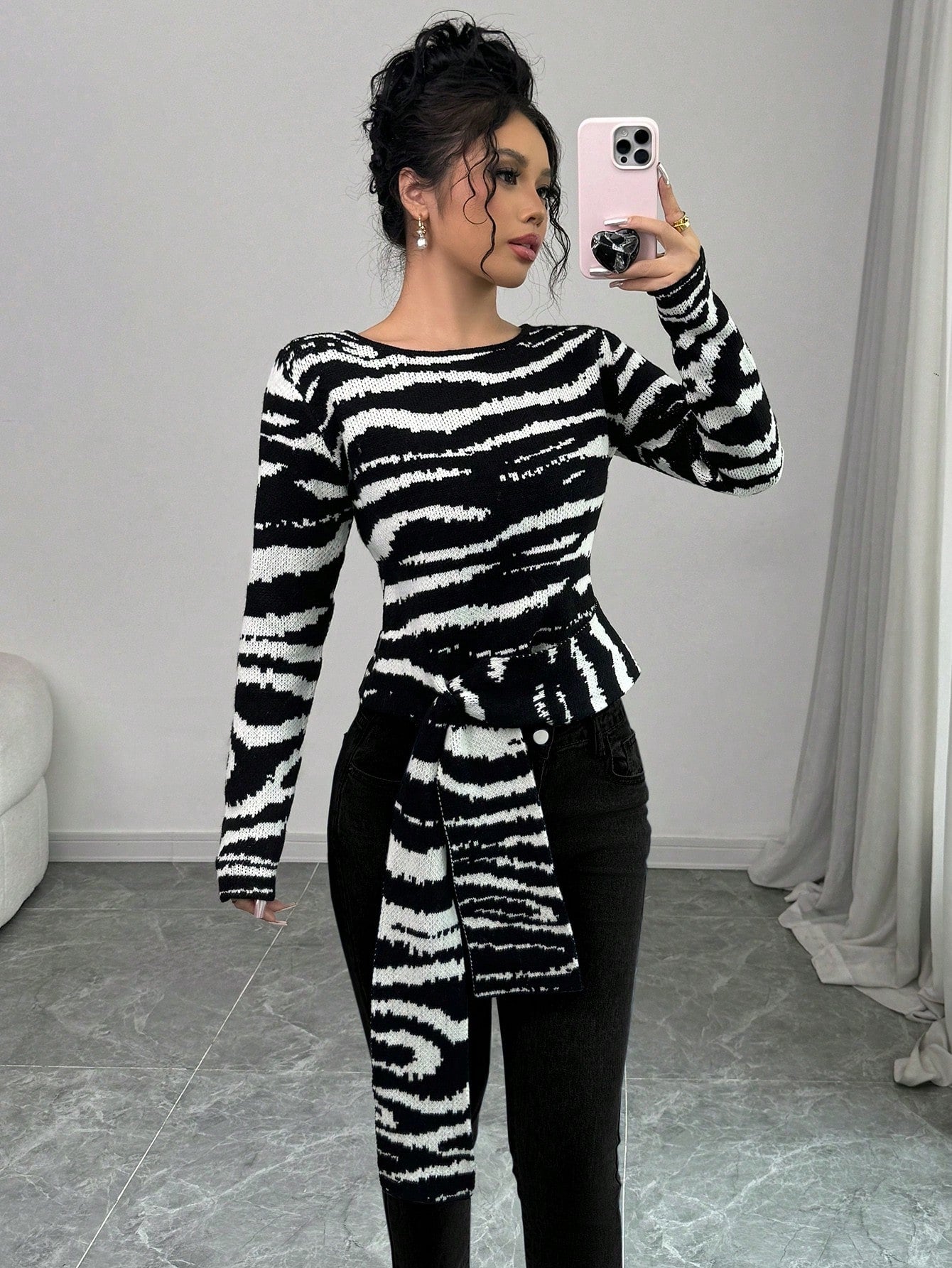 Asymmetrical Tied Casual Blouse - Body By J'ne