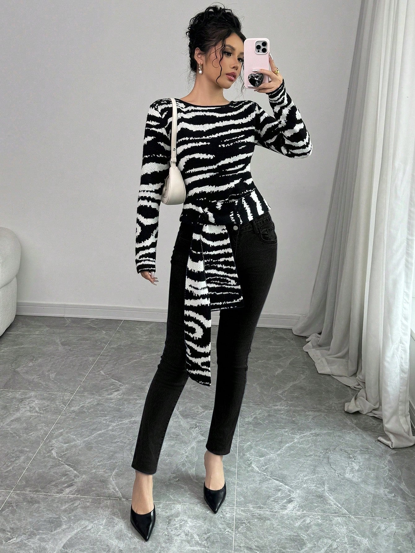 Asymmetrical Tied Casual Blouse - Body By J'ne