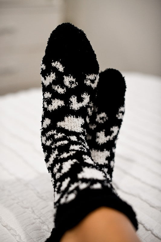 Leopard Fleece Socks