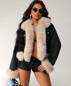 Patchwork Furry Trim Denim Jacket