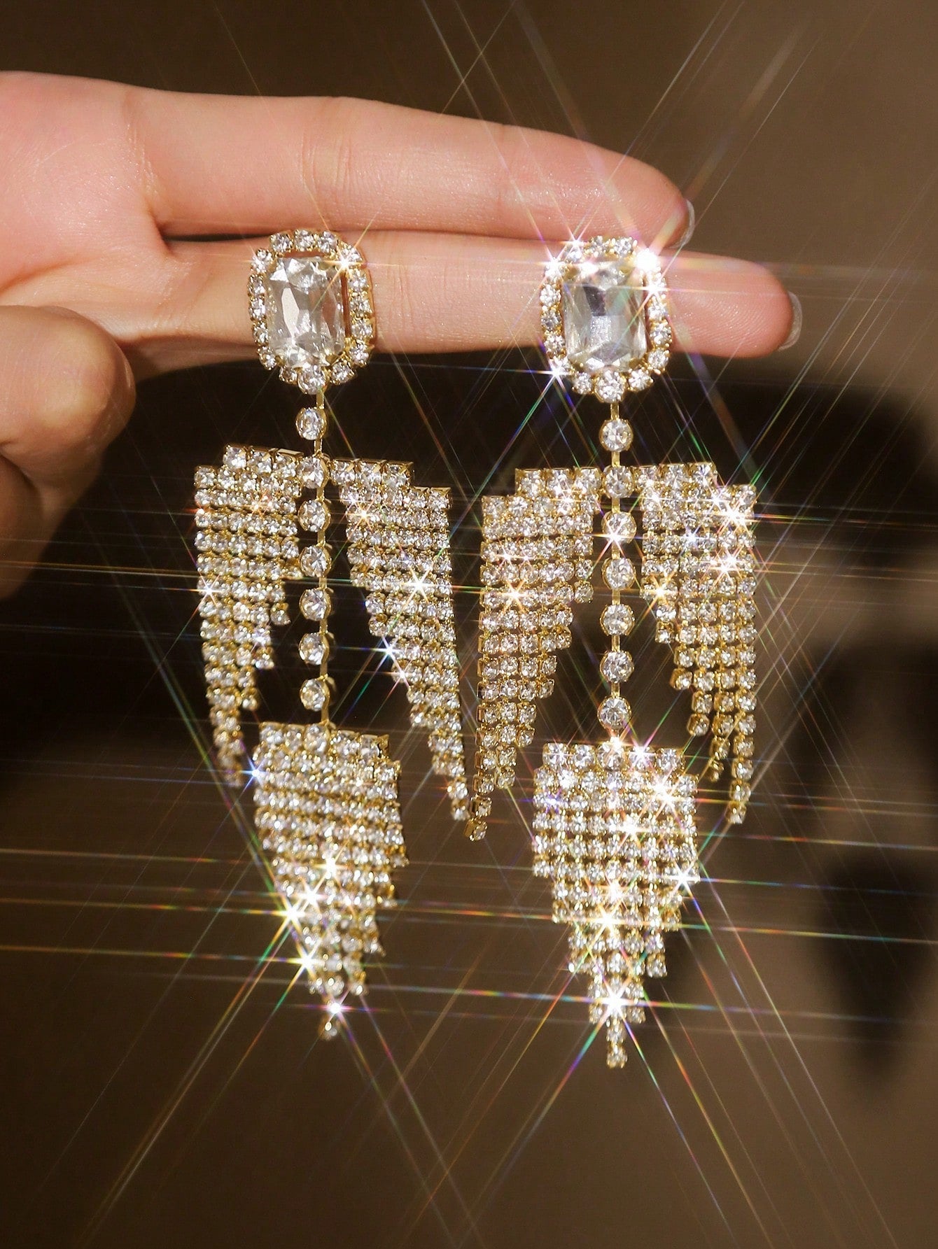 Bridal Rhinestone Drop Earrings