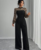 High-Waist Leopard Wide Leg Jumpsuit