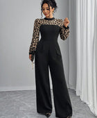 High-Waist Leopard Wide Leg Jumpsuit