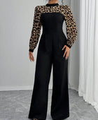 High-Waist Leopard Wide Leg Jumpsuit