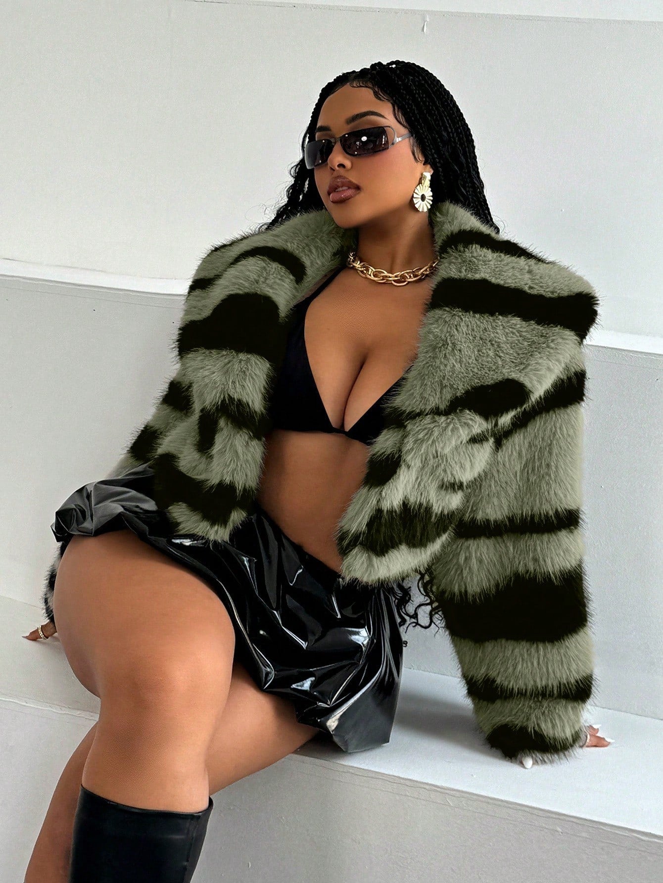 Striped Fluffy Jacket - Body By J'ne