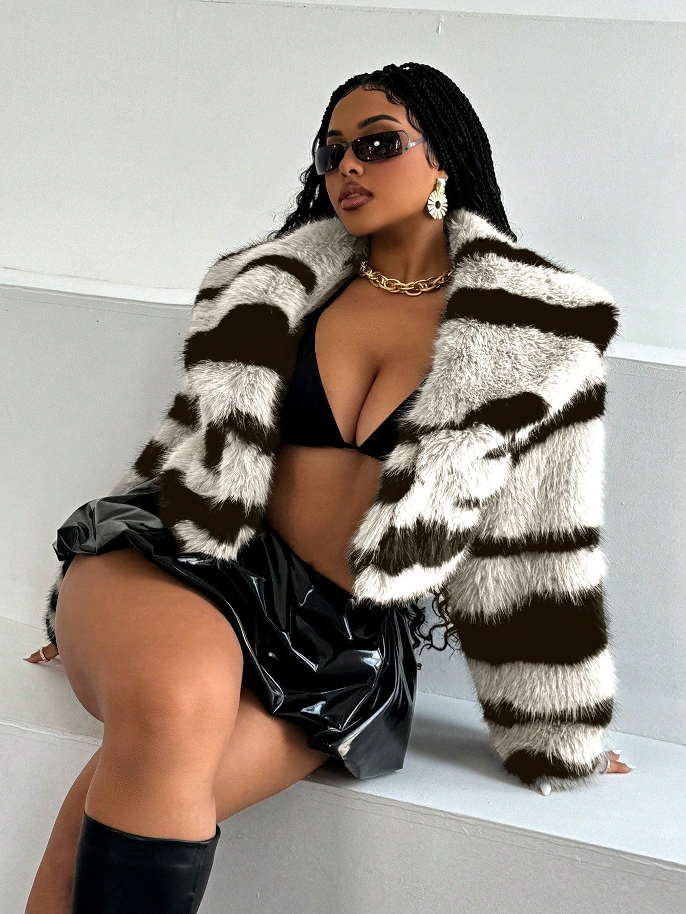 Striped Fluffy Jacket - Body By J'ne