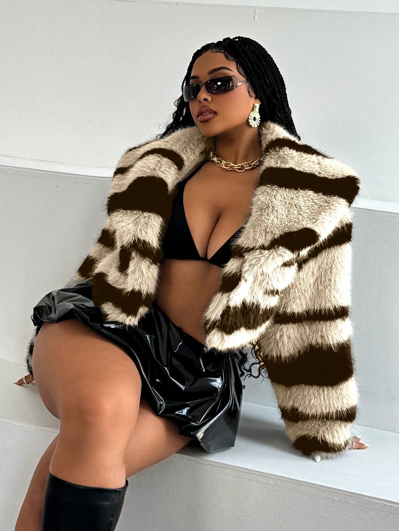 Striped Fluffy Jacket - Body By J'ne