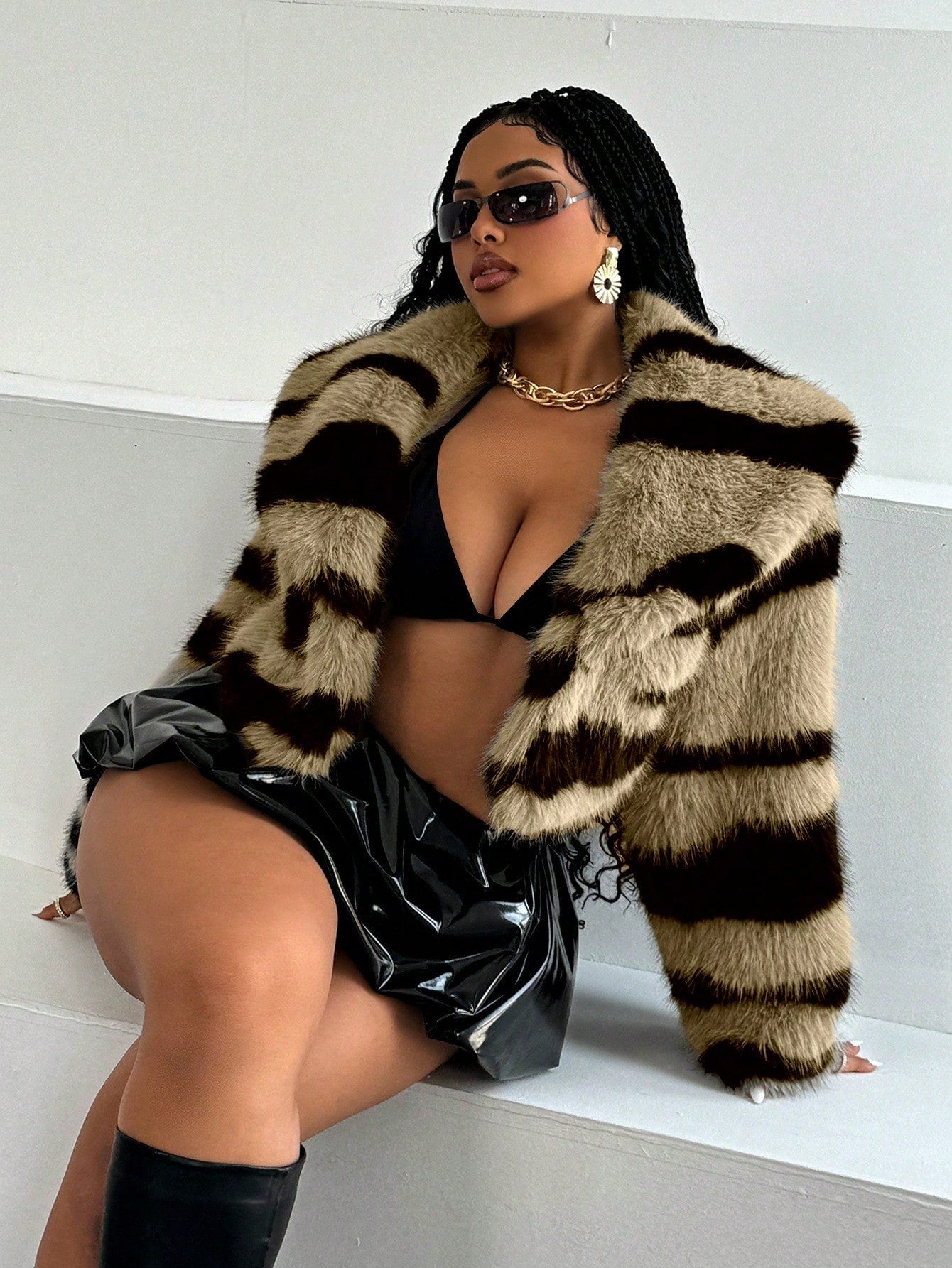 Striped Fluffy Jacket - Body By J'ne