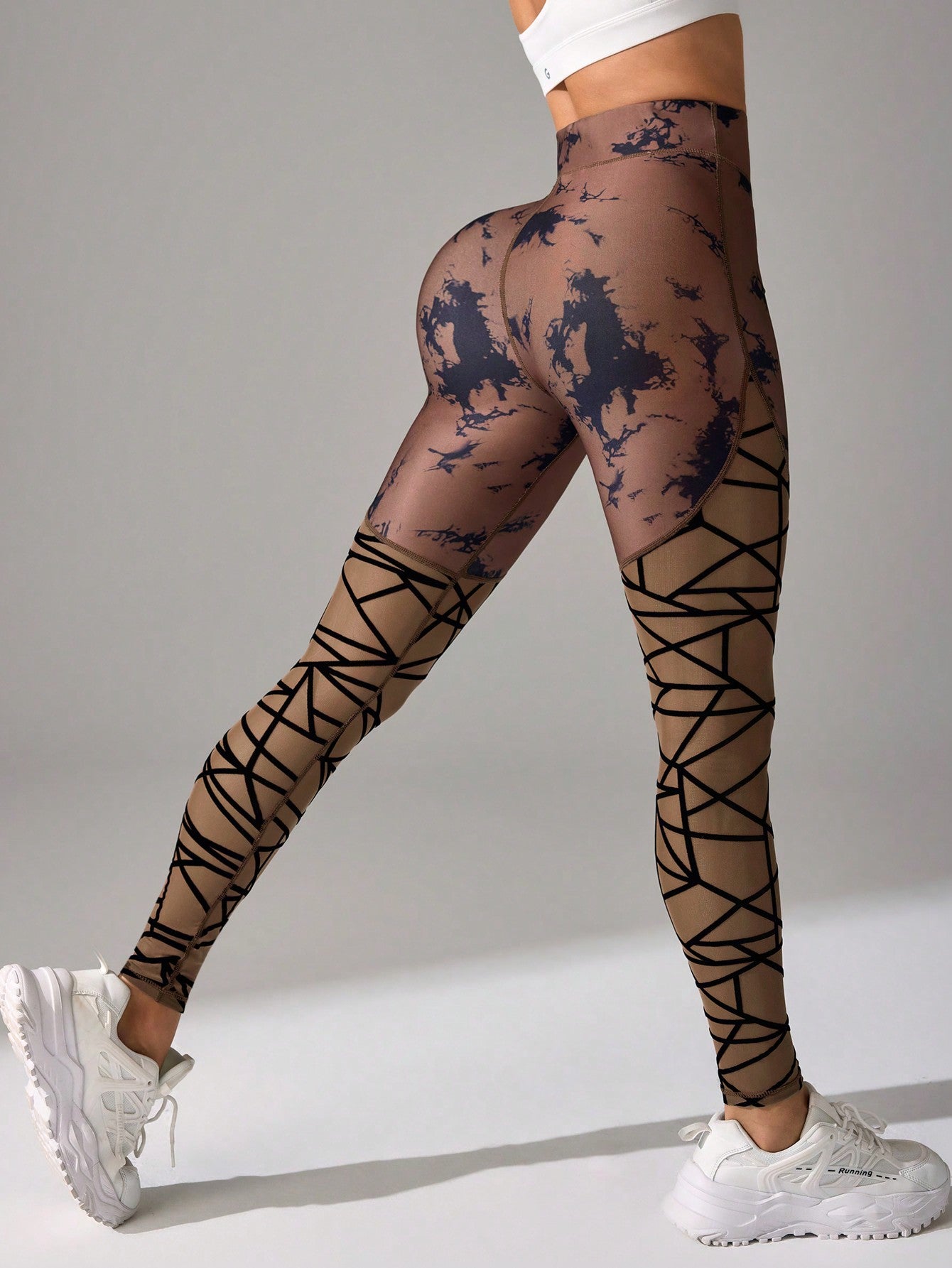 Mesh Contrast Stretchy Sports Leggings - Body By J'ne