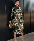 Camo Pattern Long Sleeve Dress