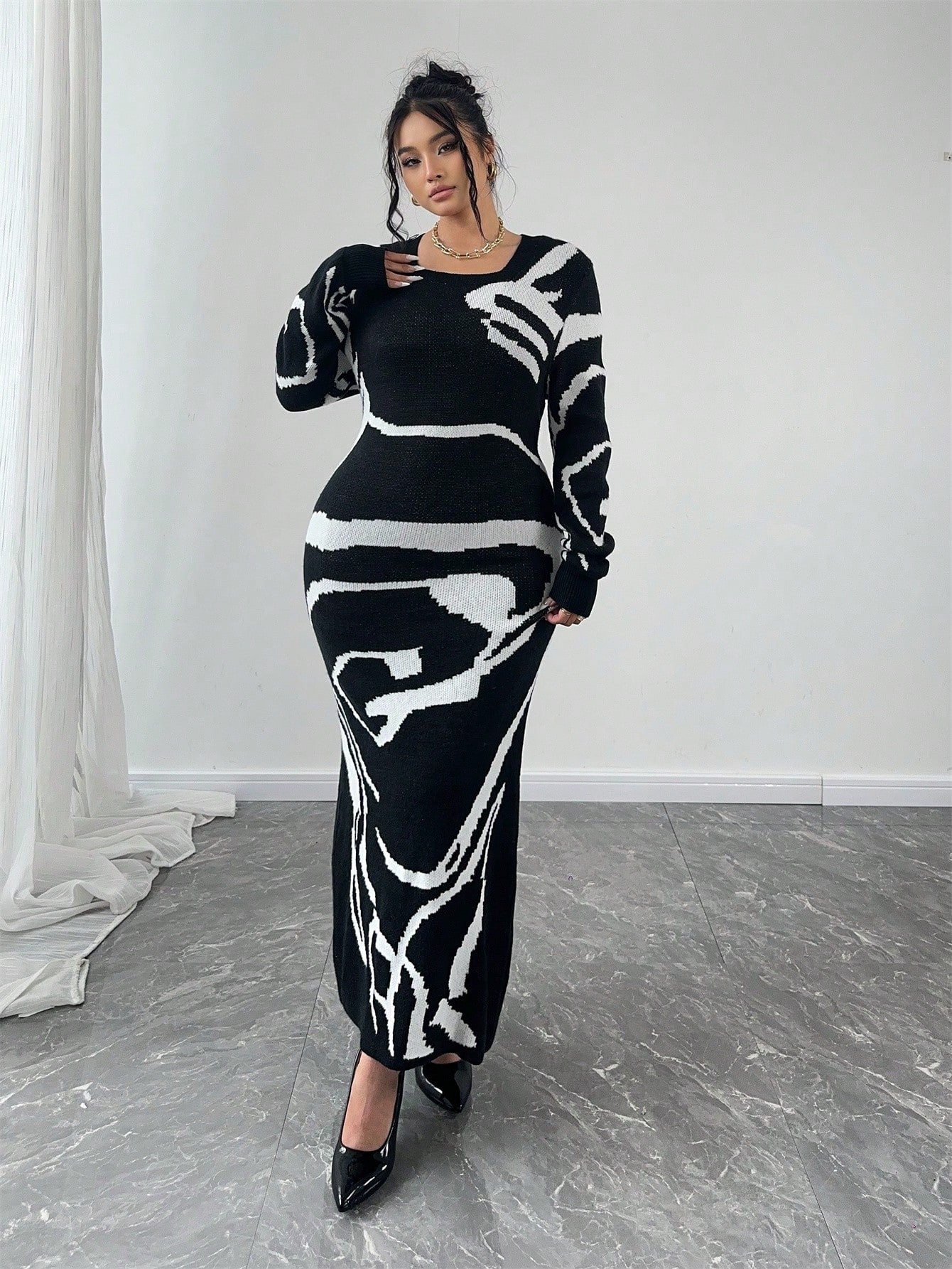 Adrianna Fitted Sweater Dress