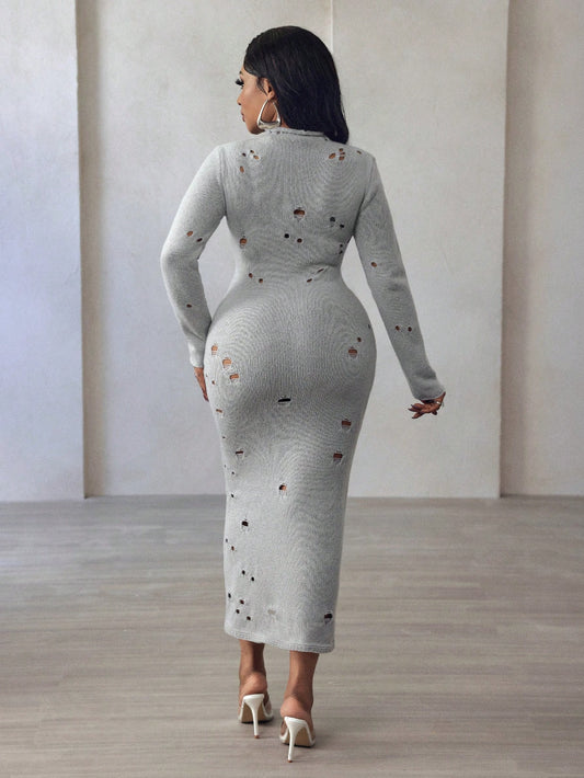 Hollow Out Sweater Dress - Body By J'ne