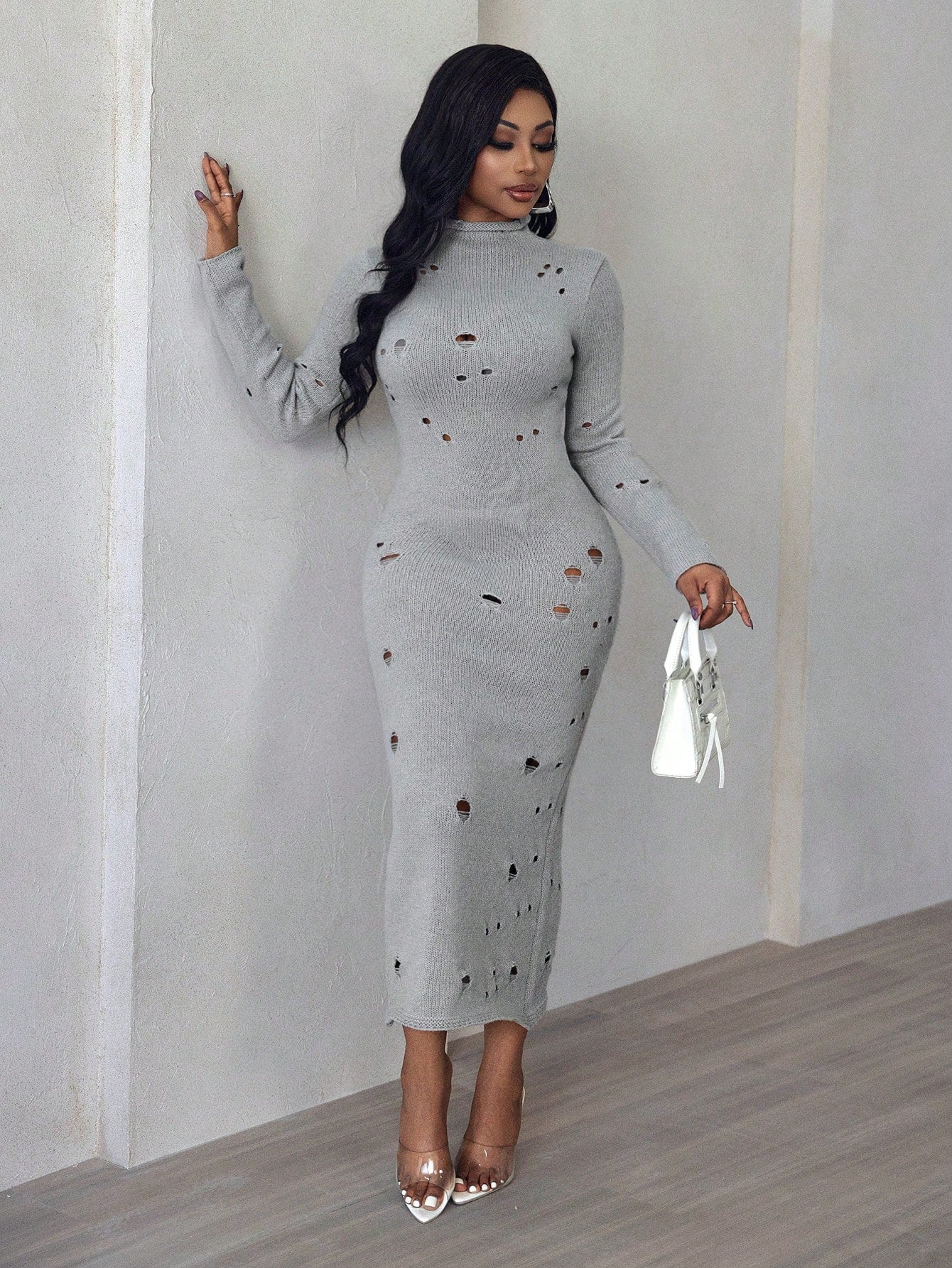 Hollow Out Sweater Dress - Body By J'ne