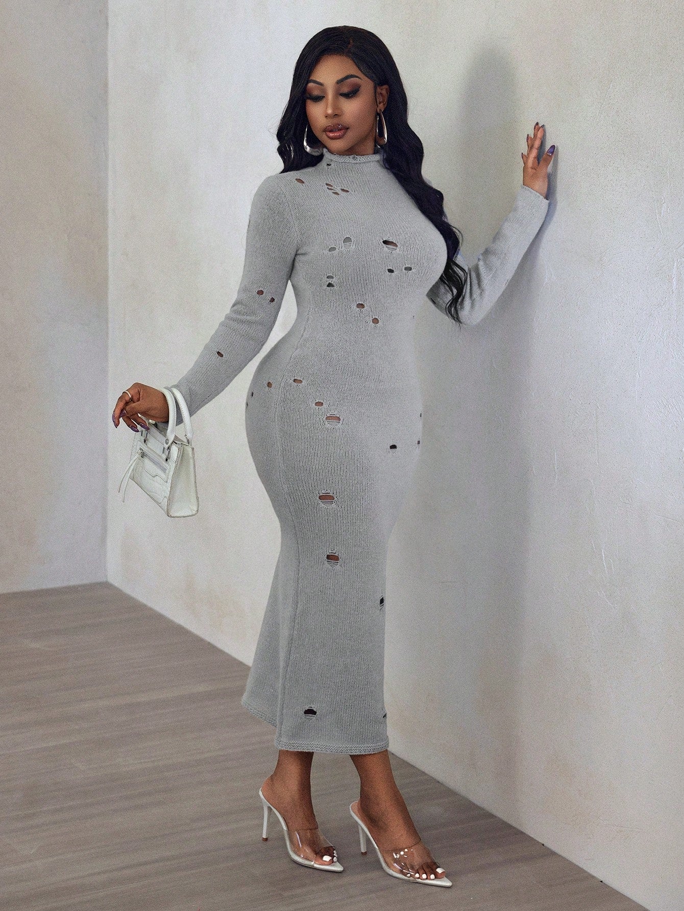 Hollow Out Sweater Dress - Body By J'ne