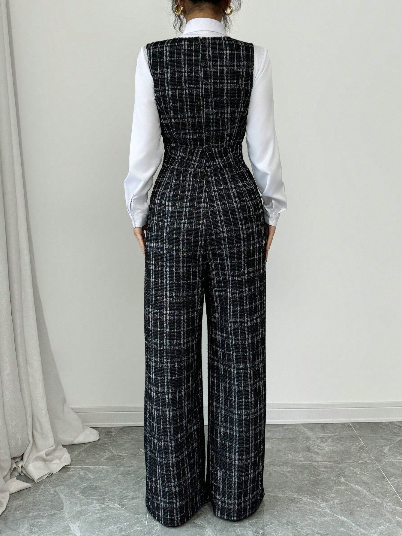 Pearl Button Wide Leg Jumpsuit - Body By J'ne