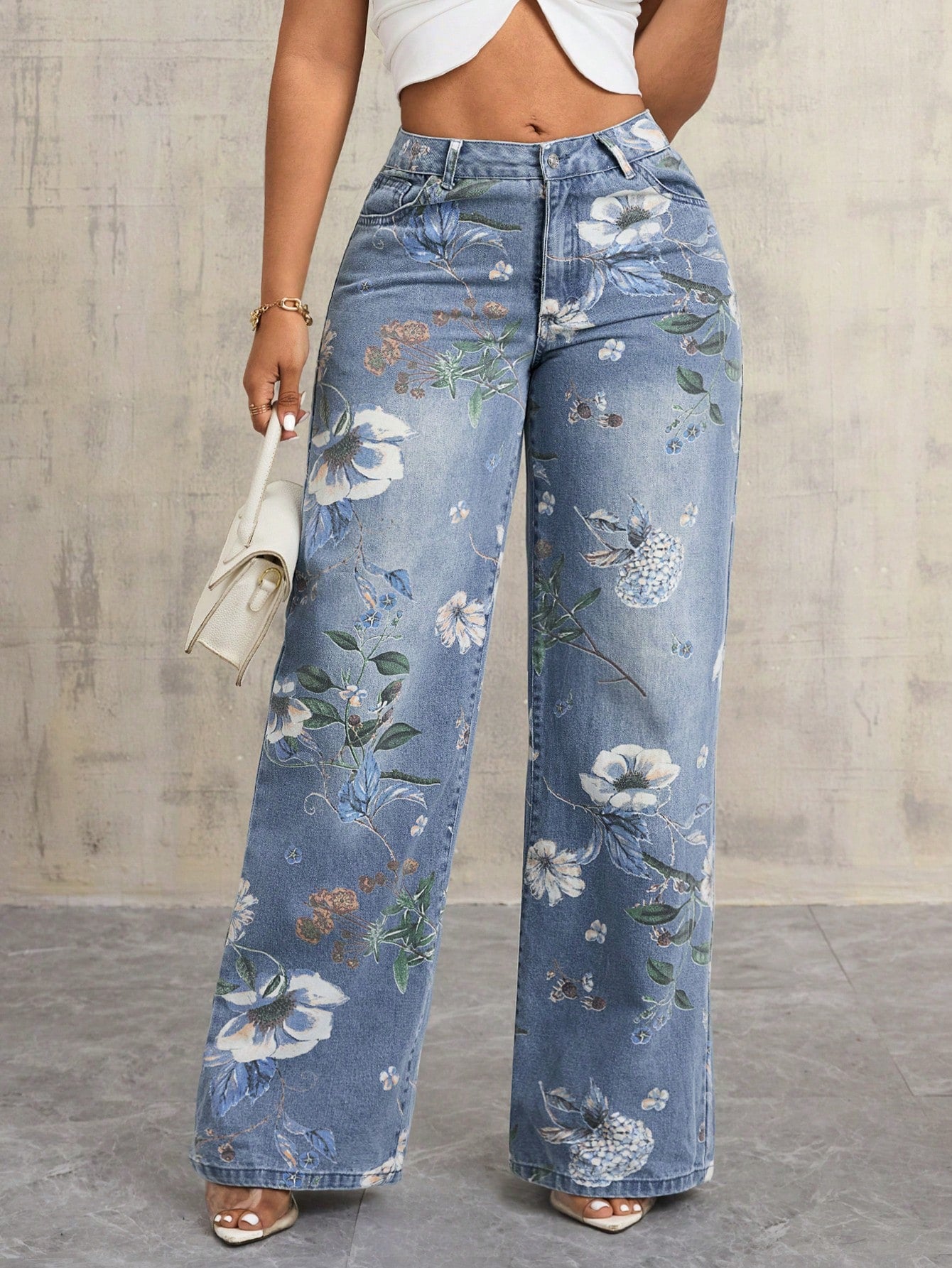 Floral print Jeans