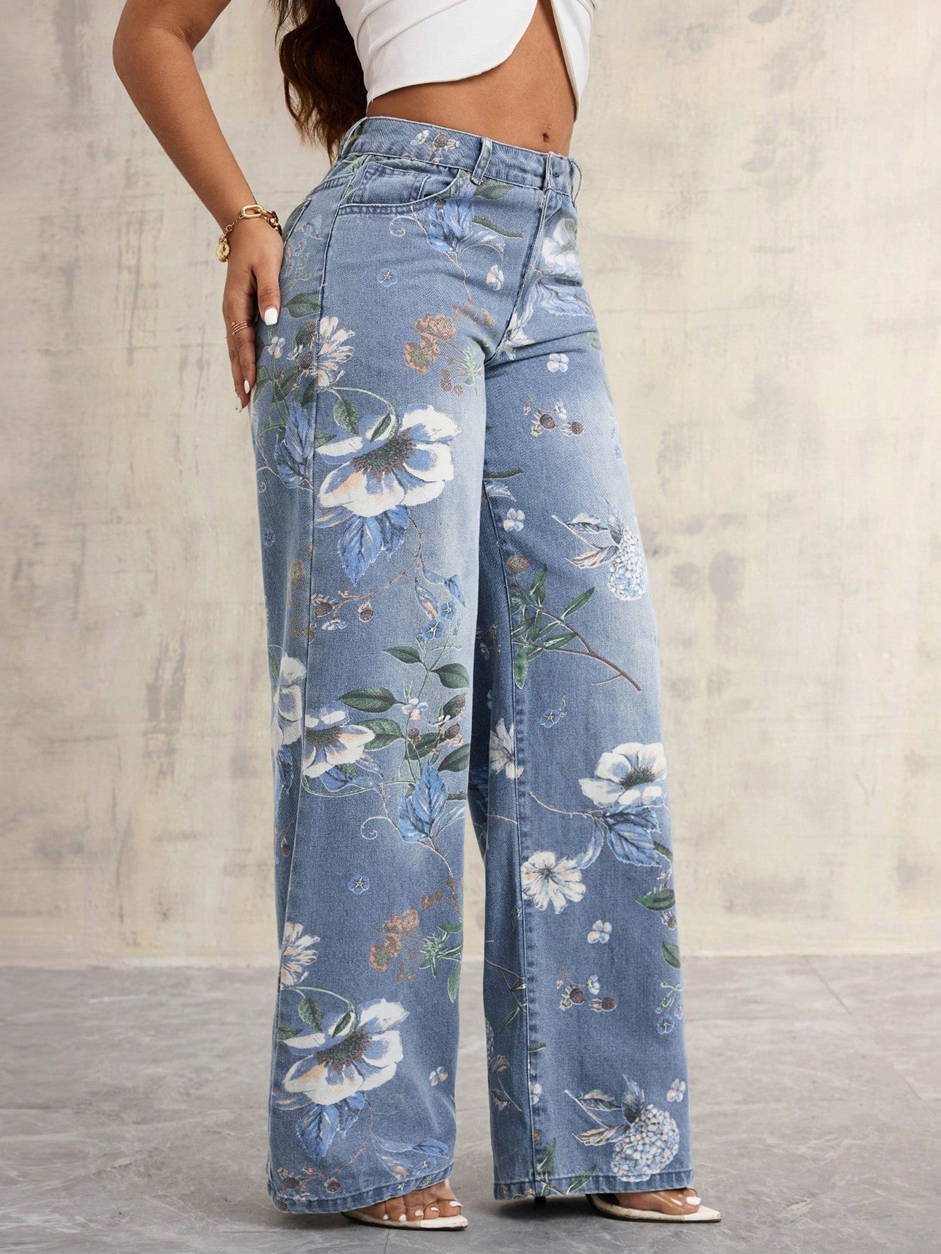 Floral print Jeans