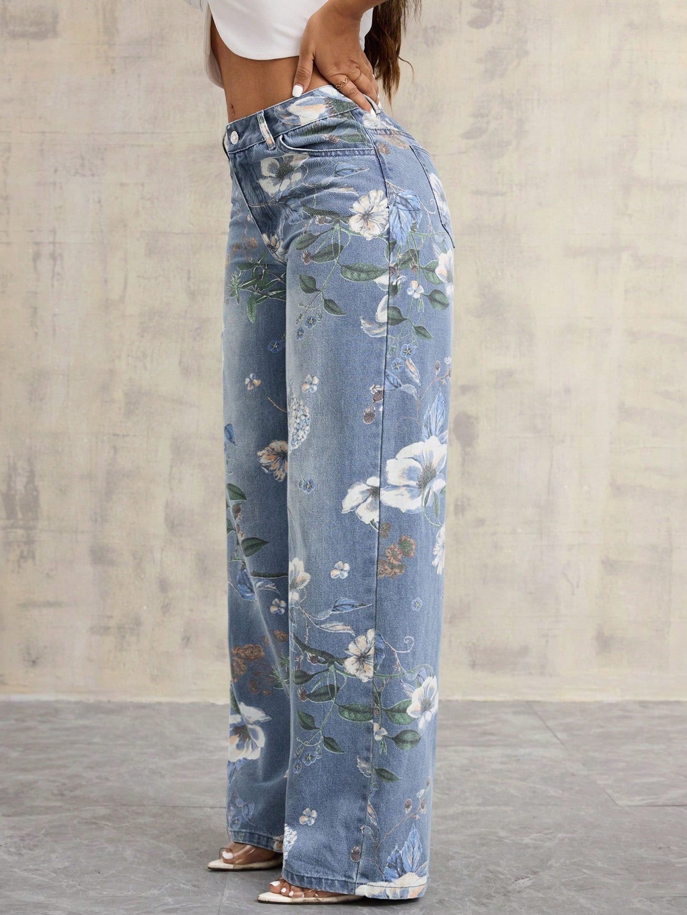 Floral print Jeans