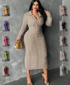 In Motion Long Sleeve Knit Sweater Dress