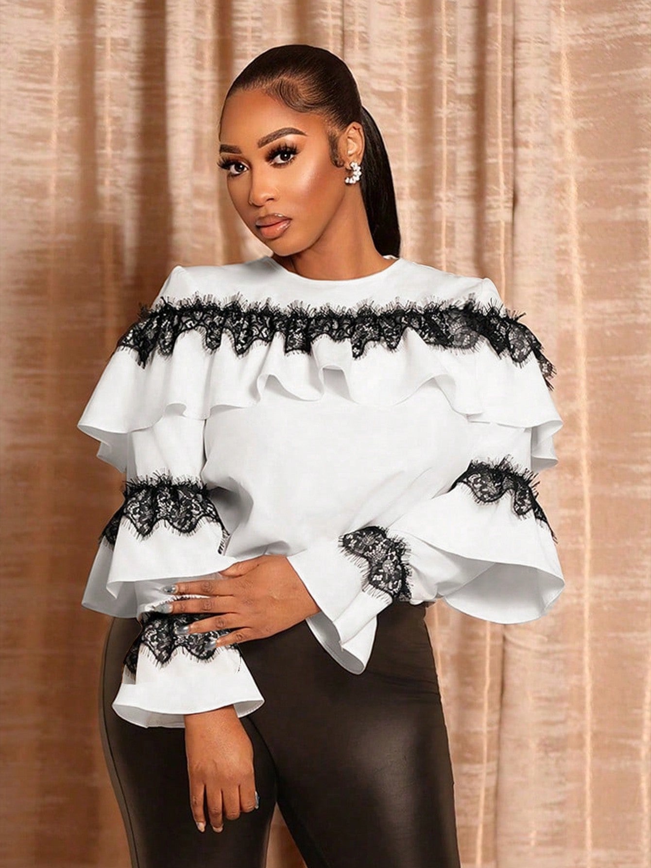 Multi-Layer Lotus Leaf Blouse - Body By J'ne