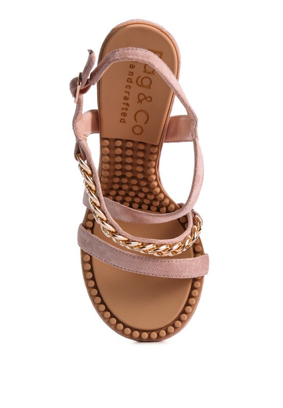 DOMEDA Metal Chain Mid Heel Sandal - Body By J'ne