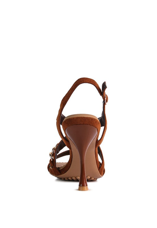 DOMEDA Metal Chain Mid Heel Sandal - Body By J'ne