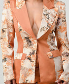 TRANSITION PRINT BLAZER AND PANT SUIT