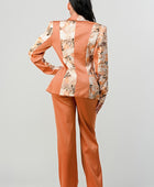 TRANSITION PRINT BLAZER AND PANT SUIT