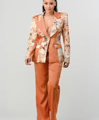 TRANSITION PRINT BLAZER AND PANT SUIT