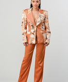 TRANSITION PRINT BLAZER AND PANT SUIT