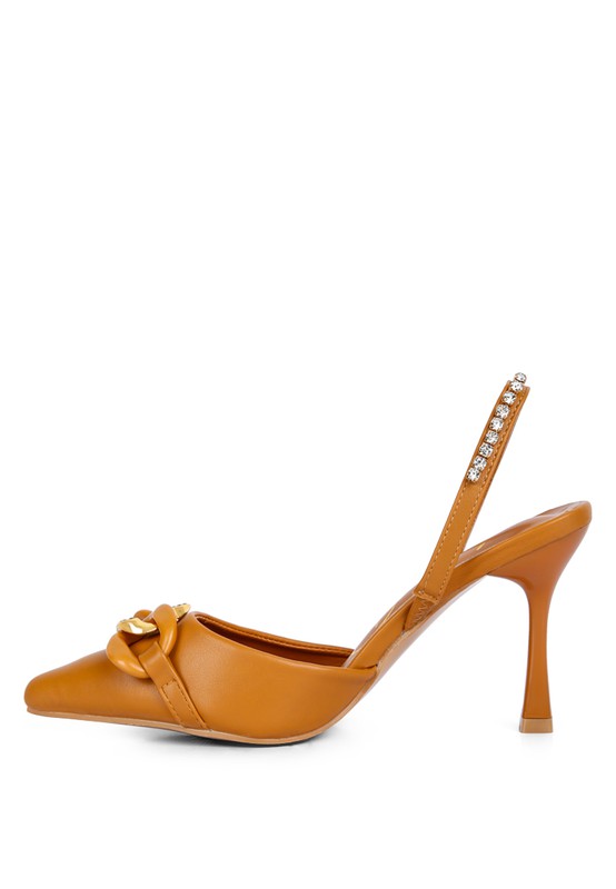 Pull Me Diamante Metal Chain Sandals - Body By J'ne