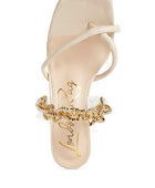 Social Bee Link Chain Embellished Heel Sandals