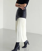 Pleated Contrast High Rise Skirt