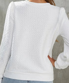 Textured Round Neck Long Sleeve Top