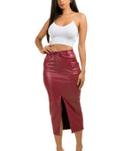 THE MOMENT PU LEATHER LONG MAXI SKIRT