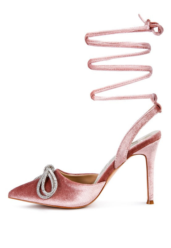 Big Treat Rhinestone Embellished Lace Up Sandals - Body By J'ne