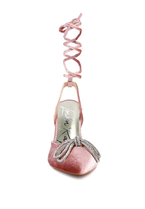 Big Treat Rhinestone Embellished Lace Up Sandals - Body By J'ne