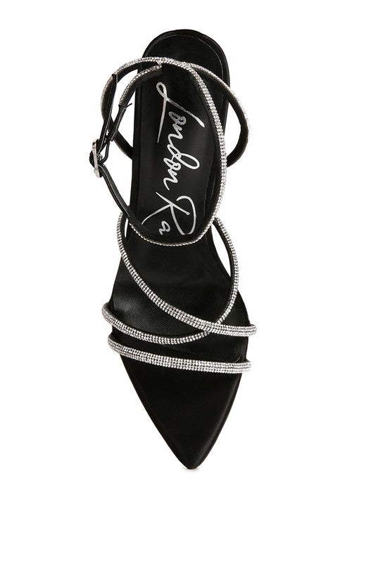 Dare Me Rhinestone Embellished Stiletto Sandals - Body By J'ne