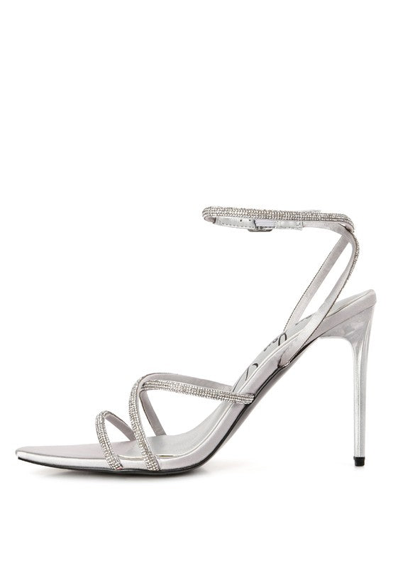 Dare Me Rhinestone Embellished Stiletto Sandals - Body By J'ne