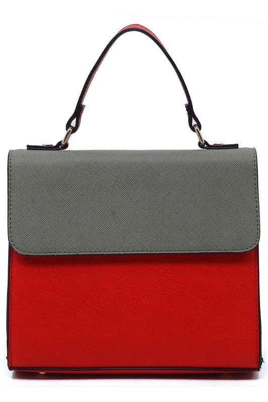 Colorblock Top Handle Satchel - Body By J'ne