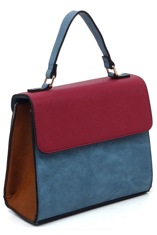 Colorblock Top Handle Satchel - Body By J'ne