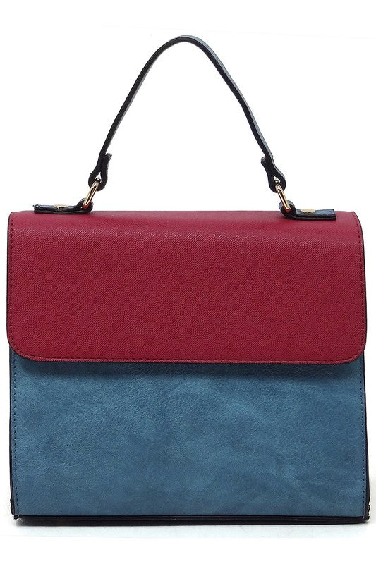 Colorblock Top Handle Satchel - Body By J'ne